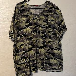 Camouflage scrub top